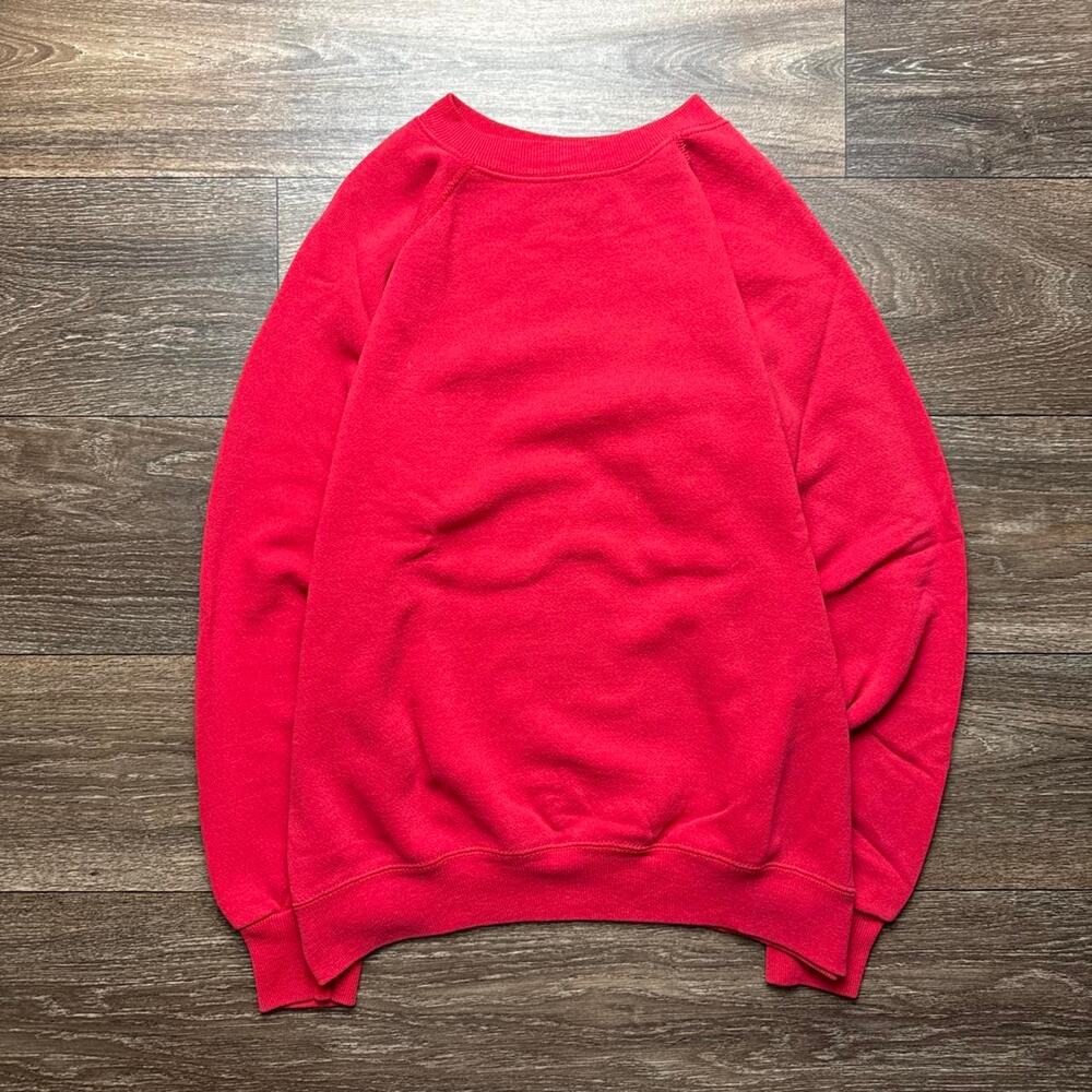 1990s Red Hanes Blank Crewneck Sweatshirt